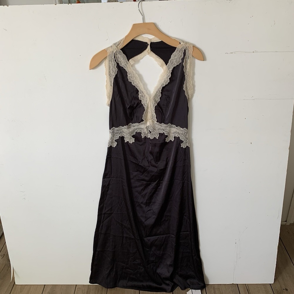 Y2K Rare Satin lace Trim slip dress - Picture 3 of 6